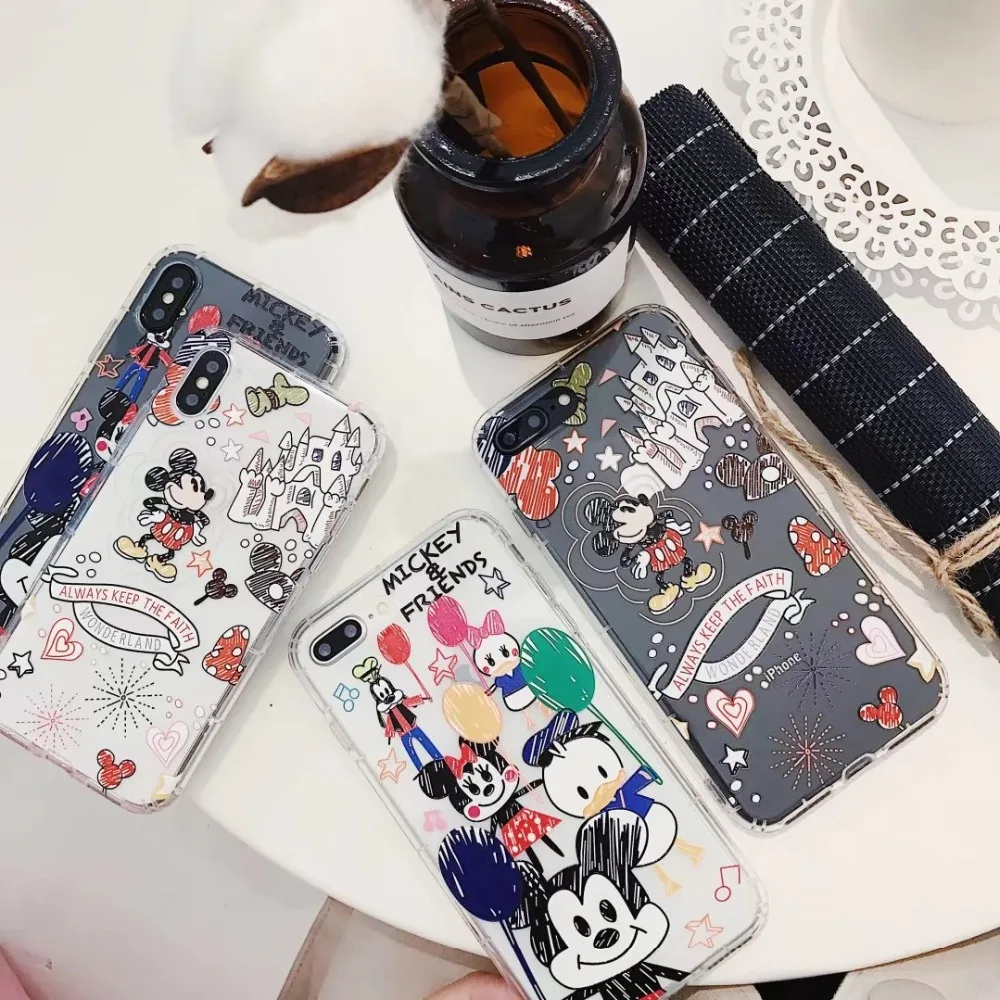 Oryksz чехол для iphone x с узором Микки Мауса термополиуретановый телефона 7 8 6 S Plus из