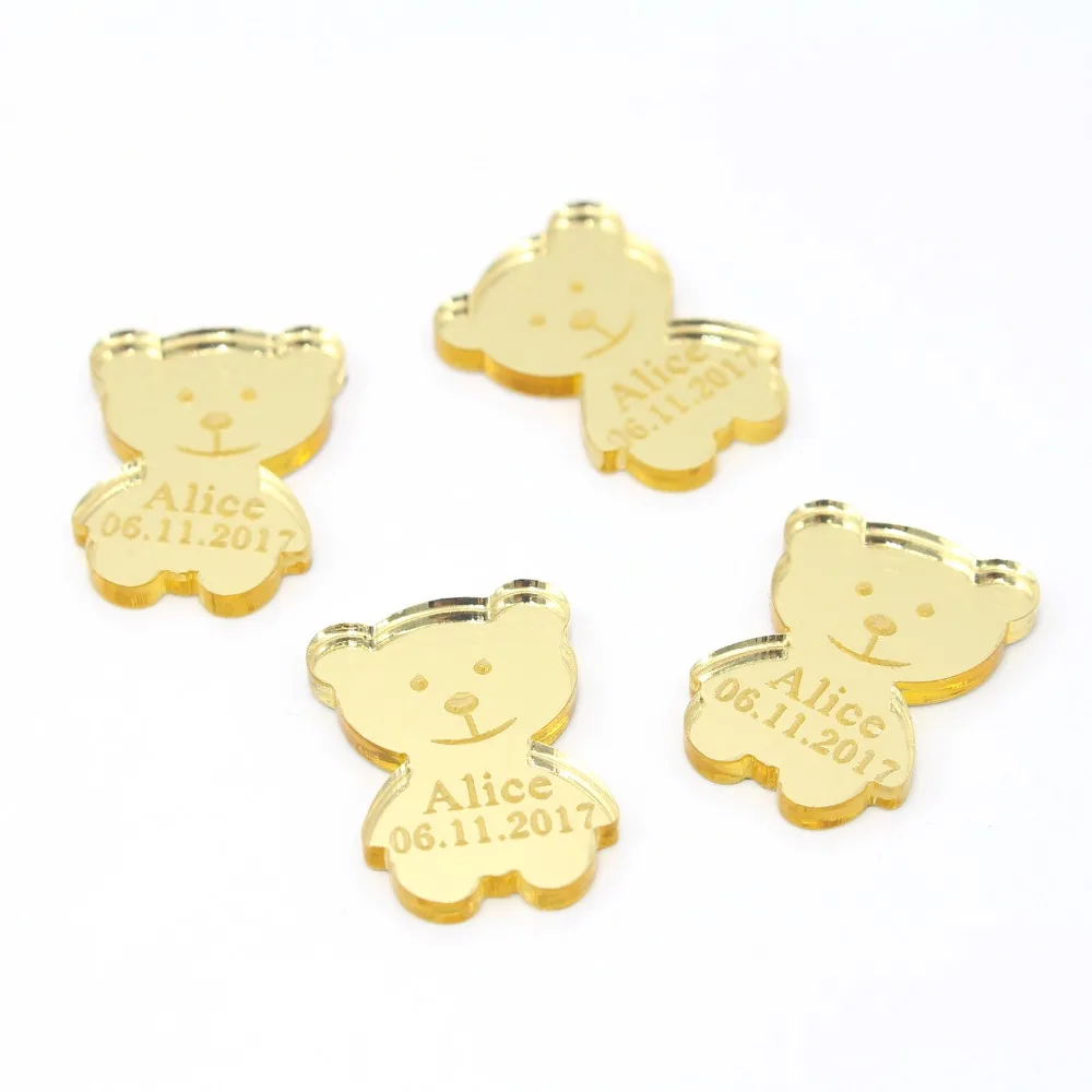 24 * персонализированное зеркало для детского душа принц Медведь украшение стола