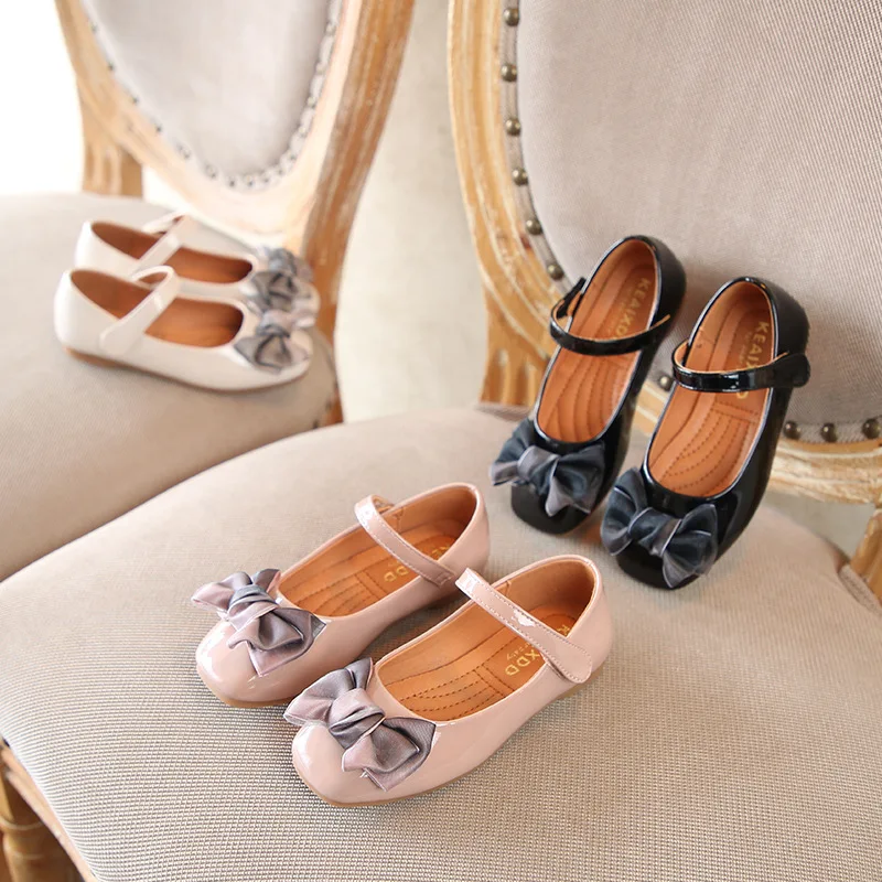 Осень 2019 г. модная обувь из лакированной кожи на плоской подошве для девочек