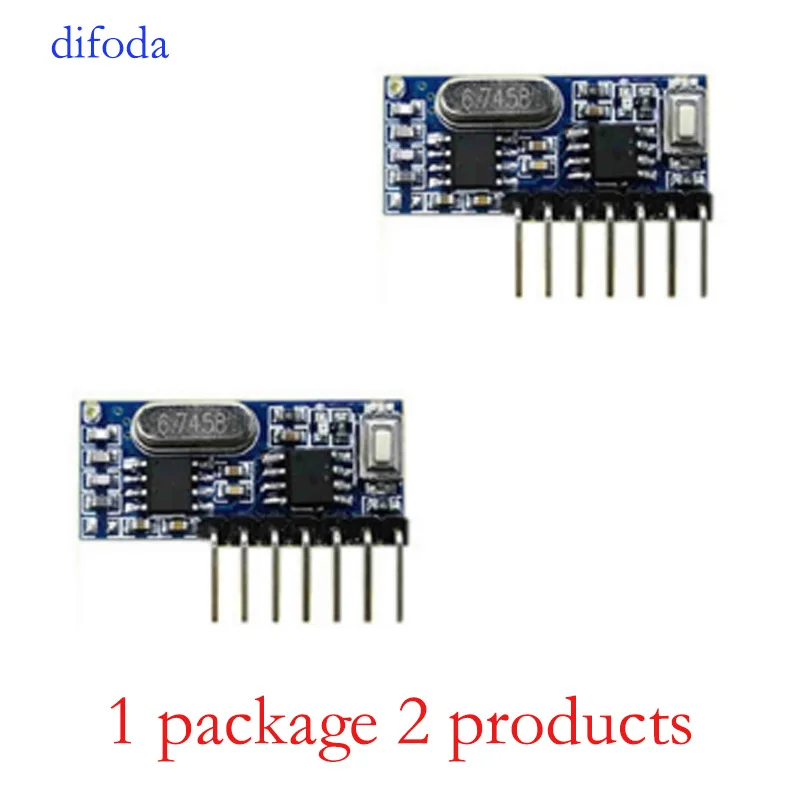 1 package 2 products 5 шт. 433 МГц беспроводной пульт дистанционного управления 4CH RF реле EV1527 обучающий модуль кодирования для светильник-релейный приемник Diy Kit - Цвет: 1 package 2 products