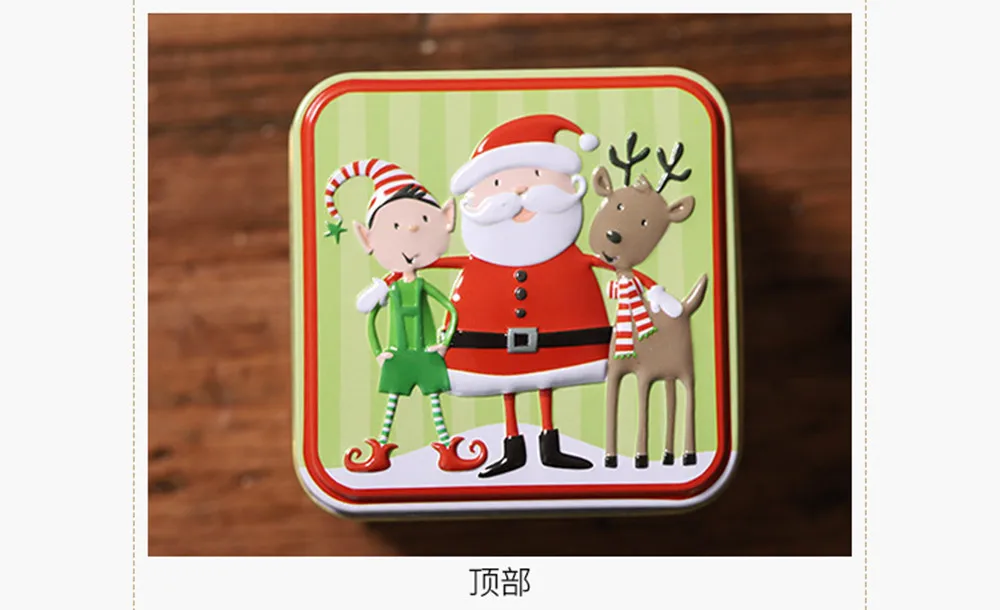Christmas Gifts Box Package Tin Candy Box Noel Dragee Cookies Biscuit Case Container Christmas Decoration for Home Accessories
