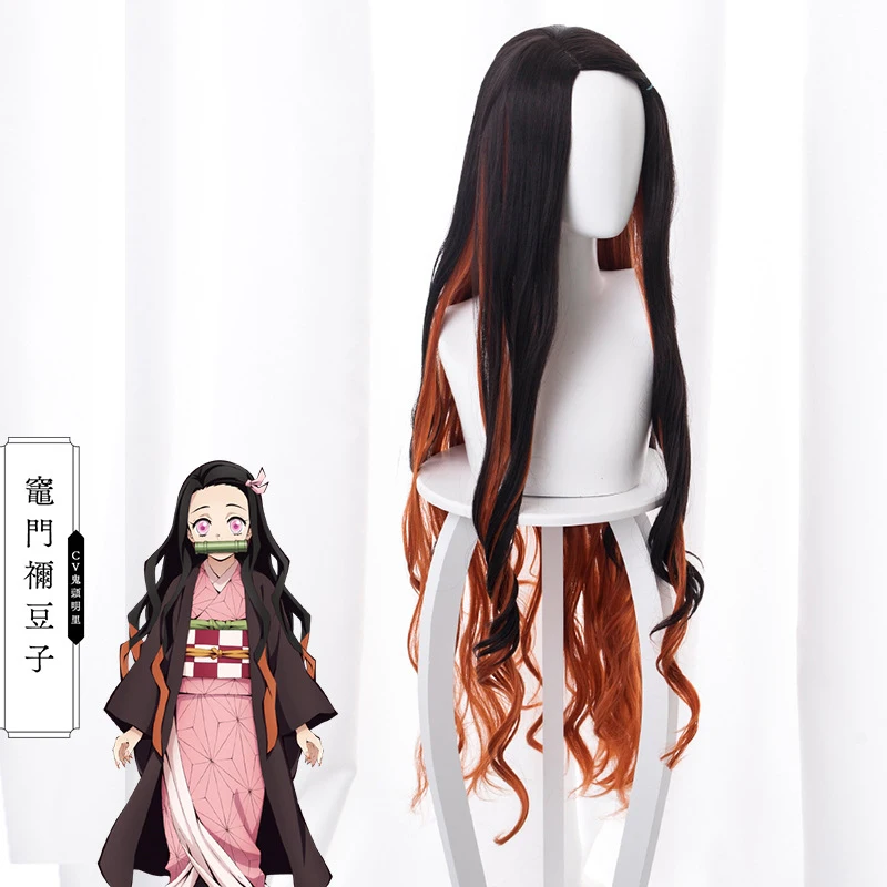 Coshome аниме Demon Slayer Kimetsu no Yaiba Kamado Nezuko парик косплей натуральный черный градиент