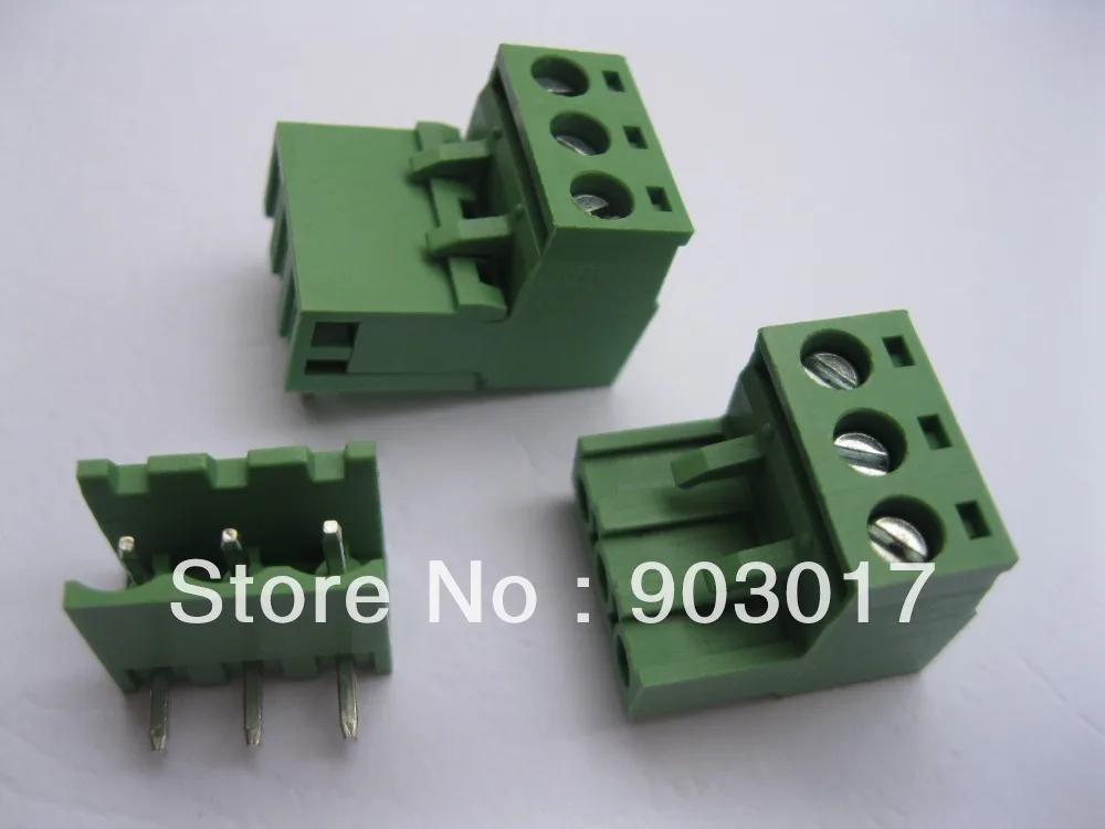 Угловой 3way/pin 5 08 мм винтовой клеммный блок Разъемный тип зеленый 180 шт. в партии |