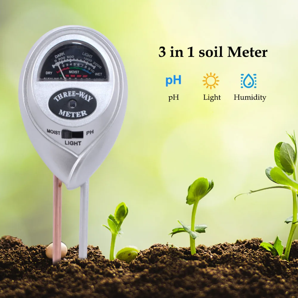 

Yieryi New Handheld 3 In1 Soil Tester Humidity (ph Value / Illuminance / Humidity) Plant Flower Soil Analyzer Gardening Tools