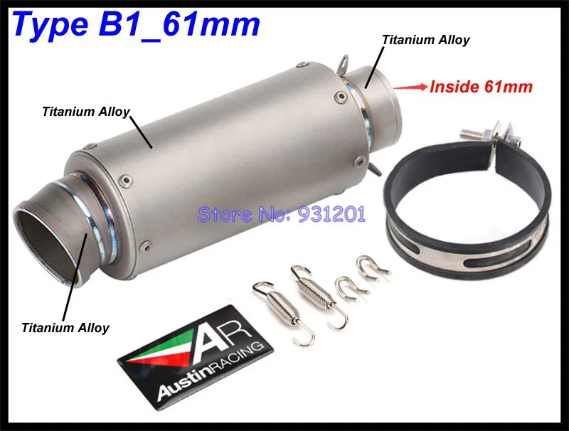 Inlet 51mm / 61mm Motorcycle Exhaust Pipe Muffler Escape Moto Universal for S1000RR S1000XR NC750X GSR 600 CB650F R1 R3 R6 etc. |