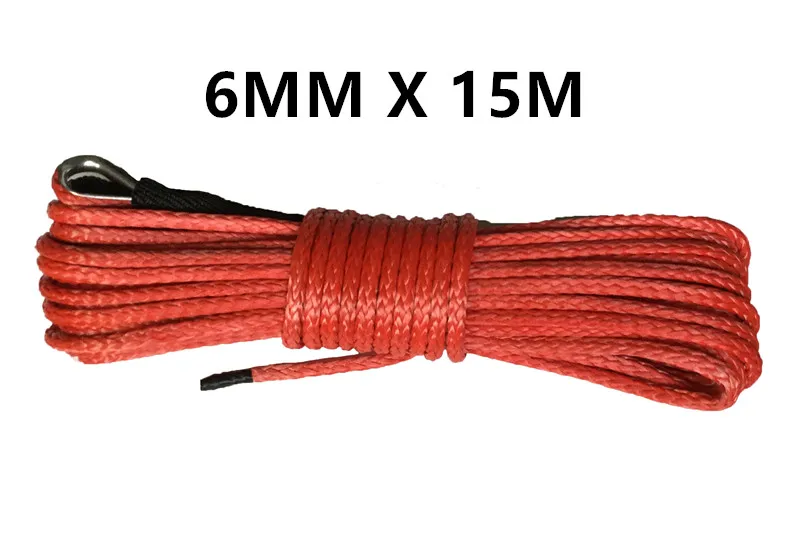 1/4 ''x50' 6 мм * 15 м 12 нитей внедорожных СВМПЭ Синтетический трос лебедки