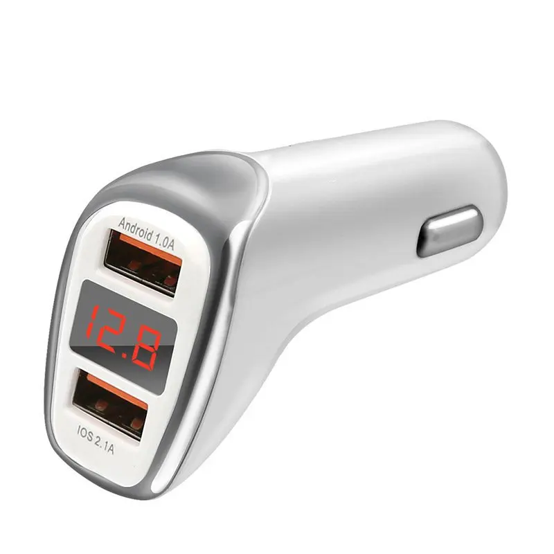 Автомобильное зарядное устройство с цифровым дисплеем 3 1 А два Usb порта|Зарядные