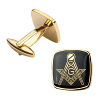 men jewelry french fashion mens shirts cufflinks golden black masonic cufflinks 5 on packingwholesale free shipping