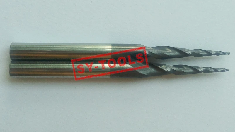 2 шт. R0.5 * D6 30 5 75L 2F HRC55 твердосплавные конические концевые фрезы с твердосплавным