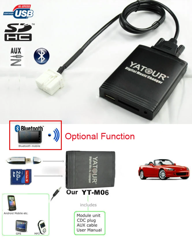 Автомобильный цифровой музыкальный чейнджер адаптер USB SD Aux MP3 интерфейс автомобиля стерео радио для Pioneer Bluetooth телефон и контроллер опционально