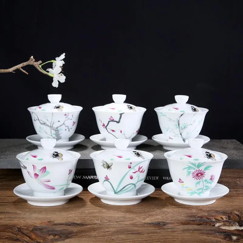Китайские чайные наборы Gaiwan чайный сервиз китайской традиции Gai Wan фарфоровый