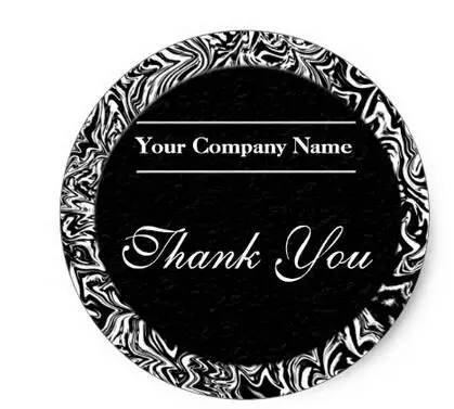 

1.5inch Black and White Business Thank You Stickers