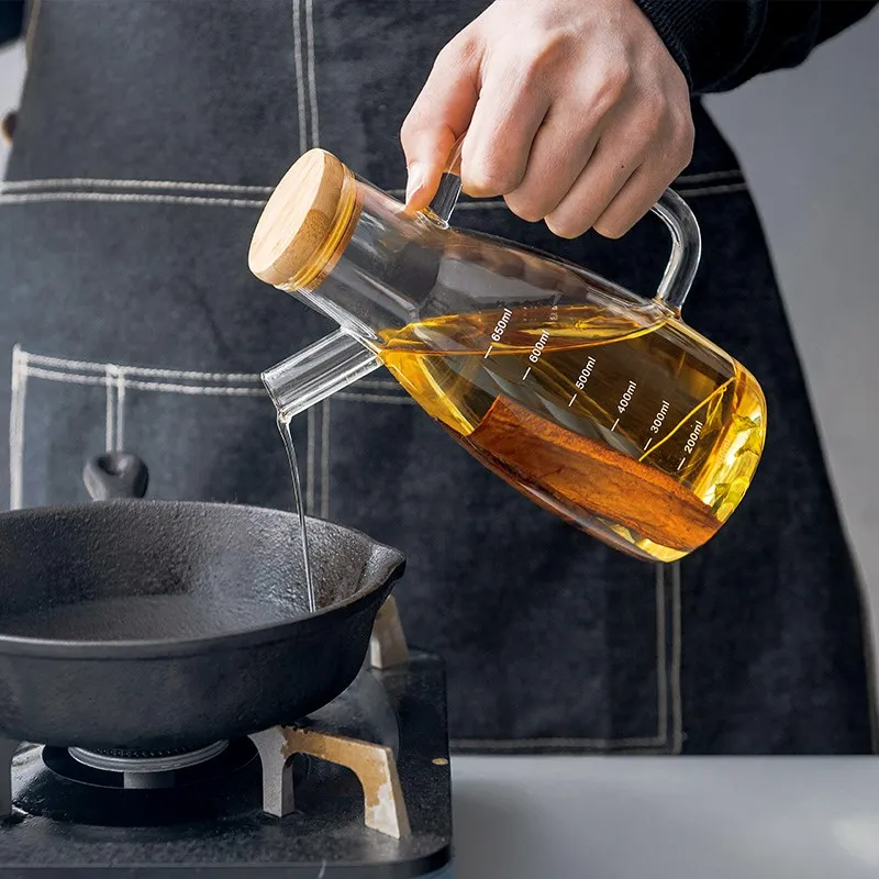 Бытовой стеклянный масляный горшок герметичная большая приправа бутылка соевый