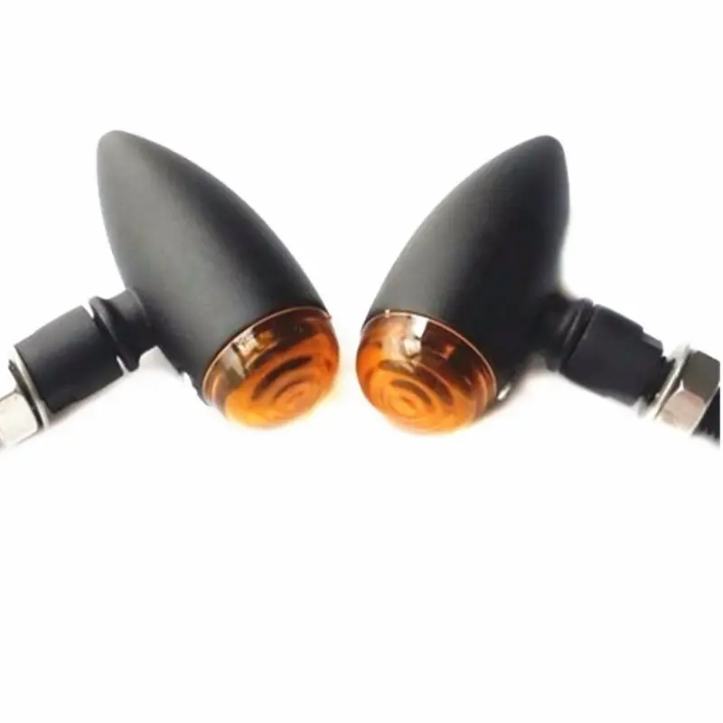 

12V черные мотоциклетные Пуля указатель поворота Янтарный светильник Индикатор Универсальный для Harley Chopper Cafe Racer Old School