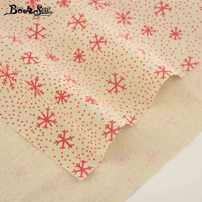 Домашний текстиль booksew хлопковая льняная ткань снежный цветок стиль швейный