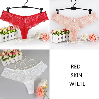 redskinwhite 3 шт., сексуальные кружевные трусики для женщин, нижнее белье, трусики-Танга Трусики сексуальное женское нижнее белье, штаны, интимное танга, трусики с низкой посадкой, стринги - Цвет: redskinwhite
