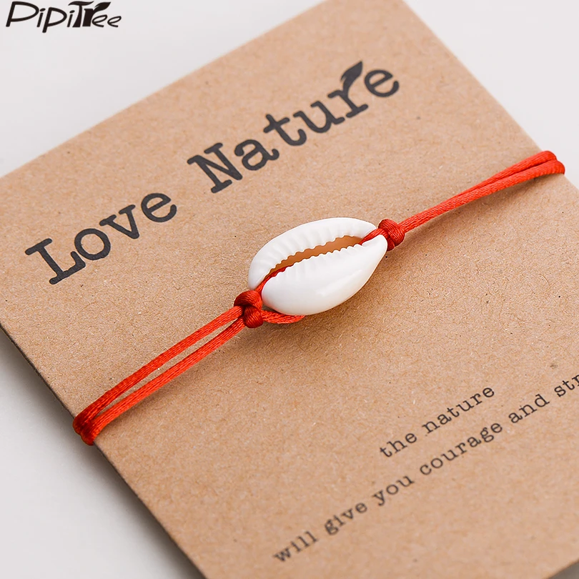 Фото Браслет из крафт бумаги Pipitree Love Nature Shell Подарочный браслет с - купить