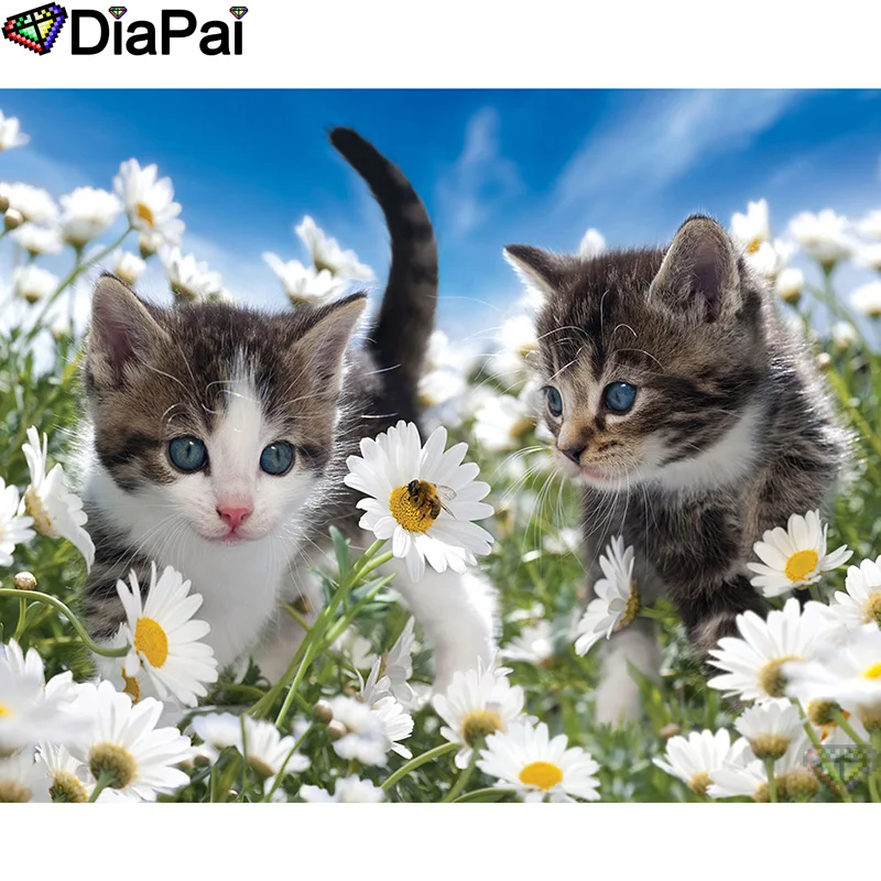 

DIAPAI 100% Full Square/Round Drill 5D DIY Diamond Painting "Animal cat" Diamond Embroidery Cross Stitch 3D Decor A21093