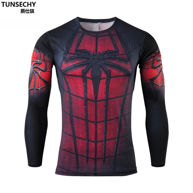 2016 Сжатия рубашка мужчин marvel мстители супергероя футболка фитнес мужчины с