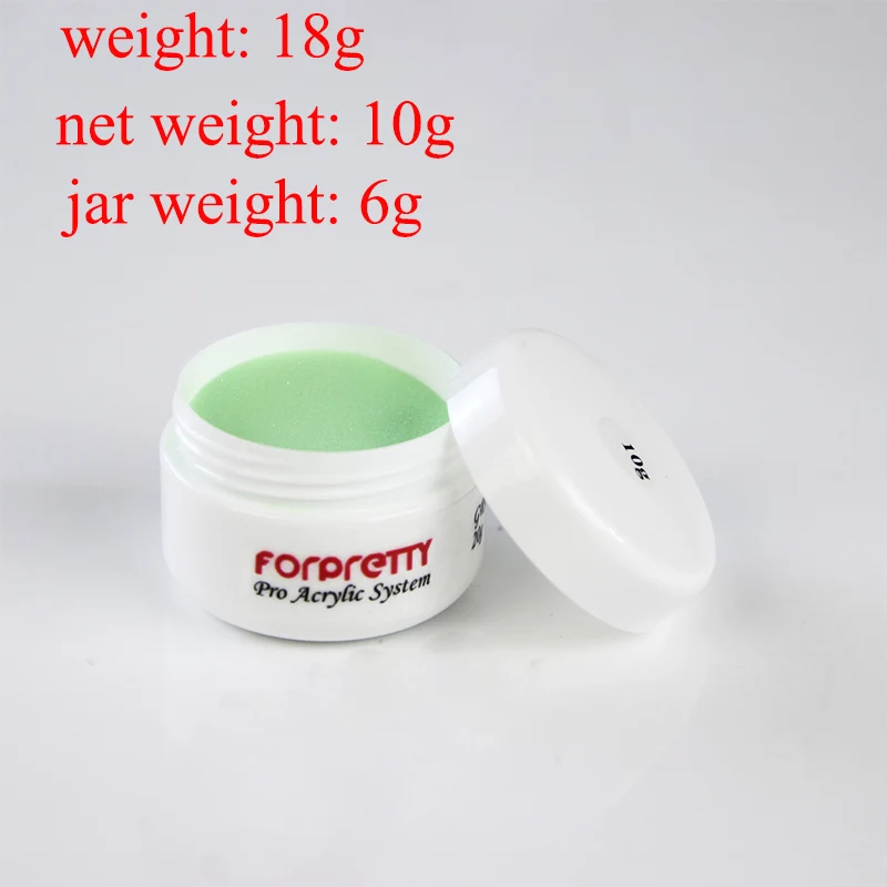 green Акрил ic порошок forpretty ногтей Акрил гель Чистый белый розовый 10g/горшок Unha, переводятся на ногти при помощи Acrilico полимерный маникюр ногтей советы Акрил ique акрил - Цвет: green