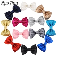 3 inch 12color fashion glitter leather bow hair clips teens girl kids children boutique hairbow hairpins best gift hair headwear