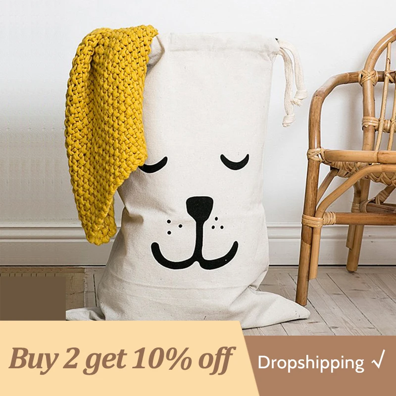 Toy Storage Bag Super Large Organizer Laundry Basket Washing Dirty Clothes Horse 68*48cm Canvas Beam Bin Save | Дом и сад