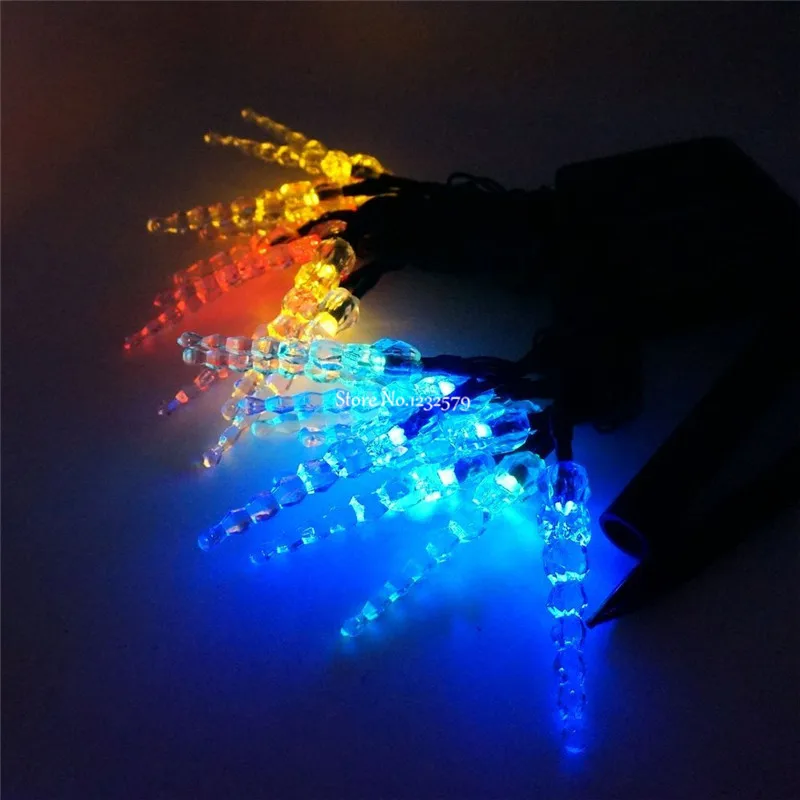 СВЕТОДИОДНАЯ Гирлянда в виде сосулек на солнечной батарее 7 м 50 светодиодов|light