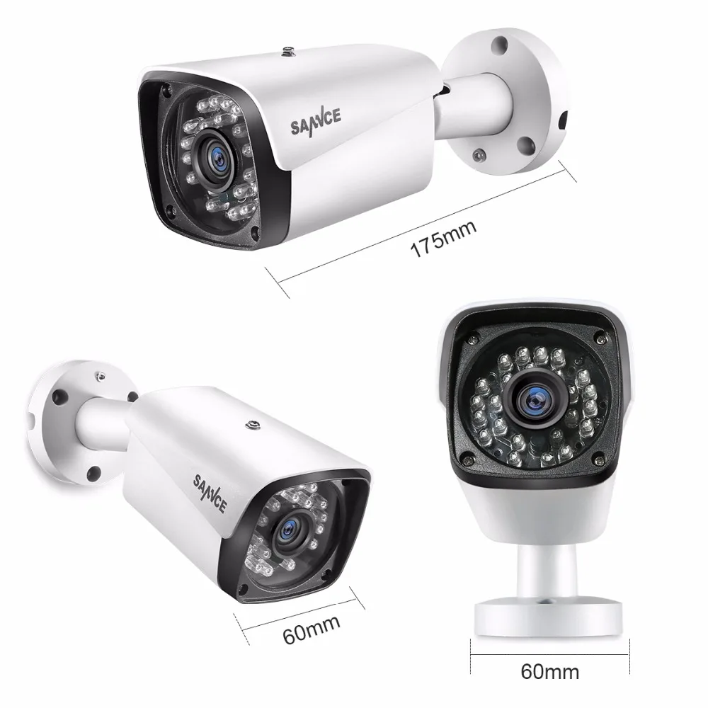 Сетевая система видеонаблюдения SANNCE 4 канала 1080P XPoE шт. 2 МП наружная IP камера