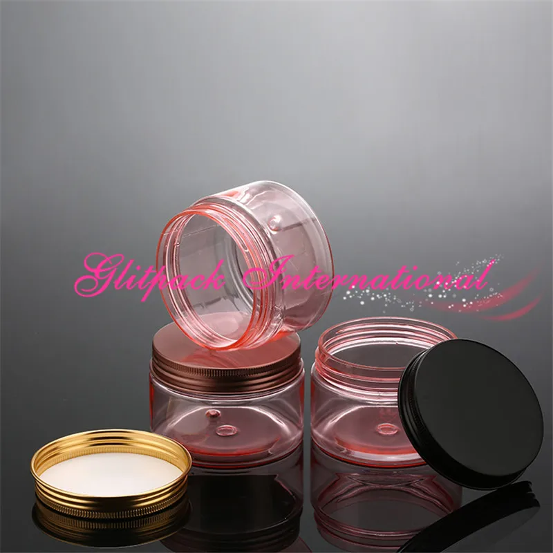 Роза косметические золотые кисточки jar 120 ml 120g баночка с крышкой 4 oz пэт банку для крема Фламинго банку широкий розовый рот прямые, округлые тела банка для масла