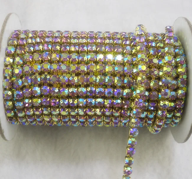 Модная аппликация светло фиолетового цвета AB стеклянные кристаллы стразы