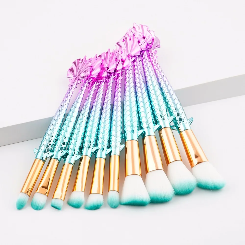 10 шт. Русалка Макияж Расчёски для волос комплект Основа макияжа лица смешивания