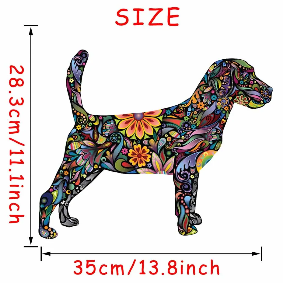 Этнический уникальный стиль Beagle собака яркий цветочный узор цветные настенные