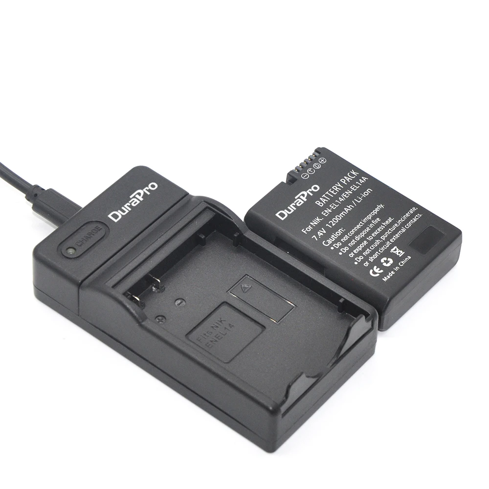 DuraPro 1 шт. EN-EL14 ENEL14 RU EL14+ USB Зарядное устройство для Nikon D3100 D3200 D5100 D5200 DF P7000 P7100 P7200 P7700 P7800 Камера