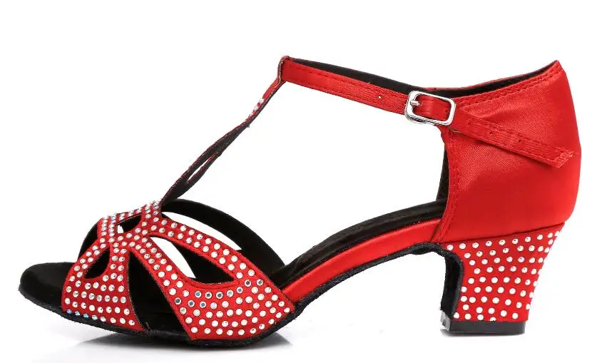 red heel 85mm Стразы; обувь для латинских танцев; женская обувь для сальсы; обувь для танцев; женские вечерние туфли для бальных танцев; обувь для танго; JuseDanc - Цвет: red heel 85mm