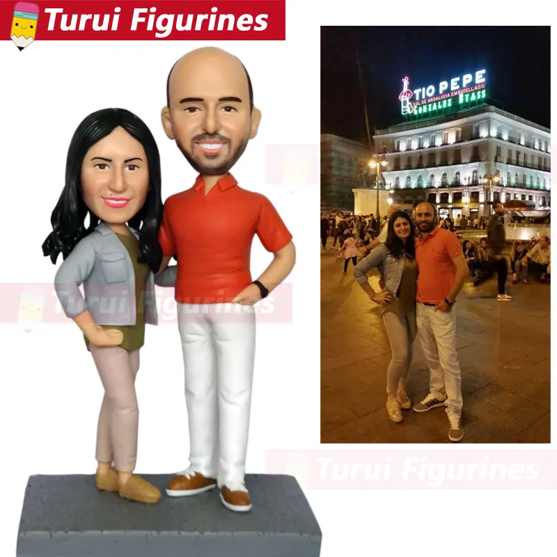 Торт Топпер Свадебные пользовательские поплавок куклы глина Свадьба скульптура