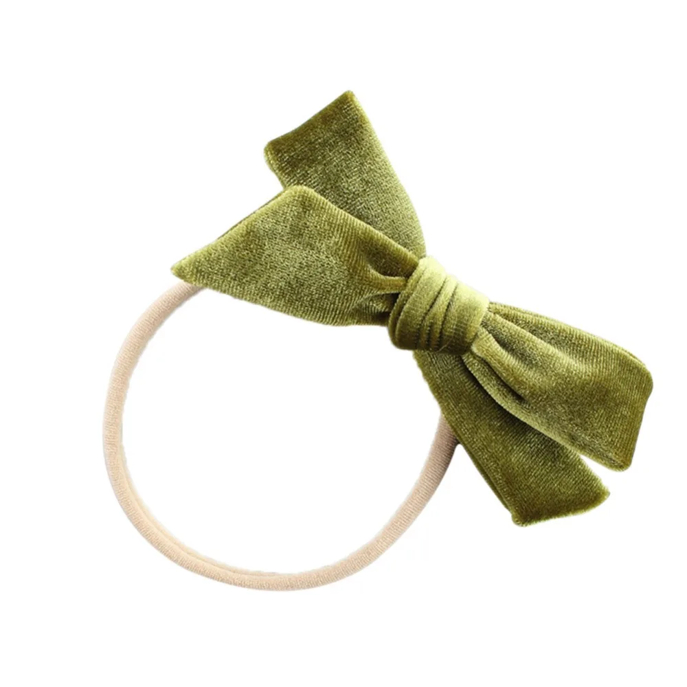 13pcs/lot Velvet Ribbon Bow Baby Headband Nylon Knotted Bows Hair Band for Infants Photography Props 13 Colors JFNY078 | Детская одежда