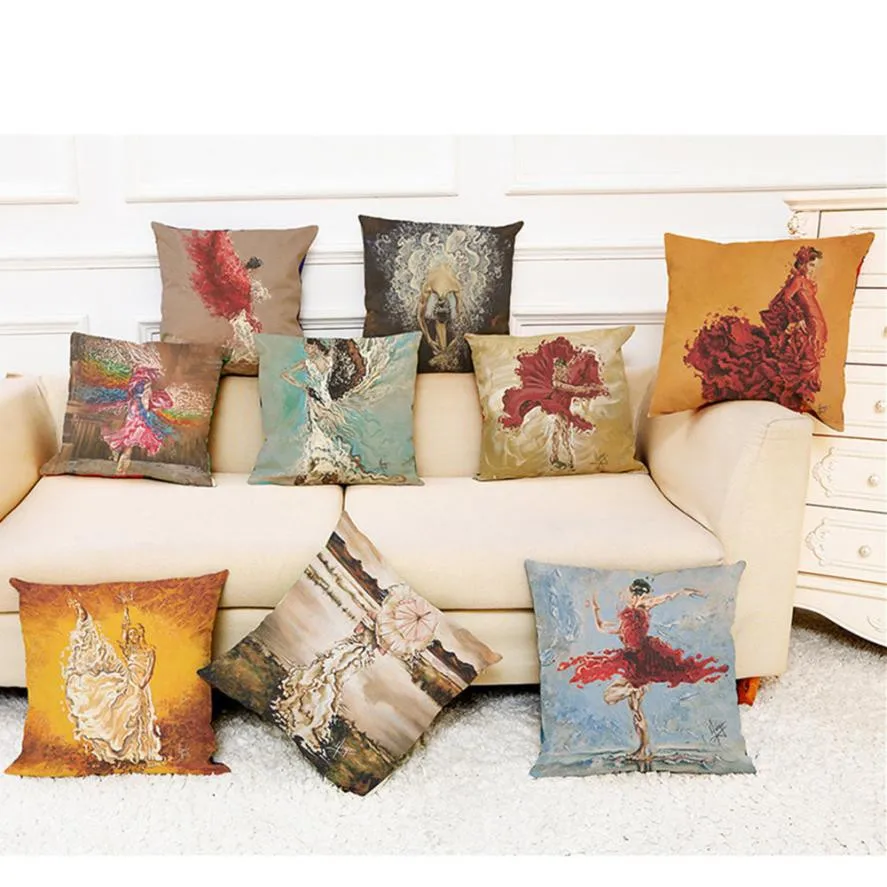 Новая наволочка 45x45 см 1 шт. модный домашний декор танцовщица акварельные