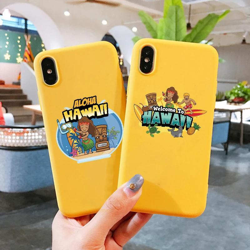 Чехол для телефона Hawaii Aloha iphone6 6S 7 8 Plus 5 5S SE силиконовый мягкий TPU чехол iphone XR XS X XSMAX