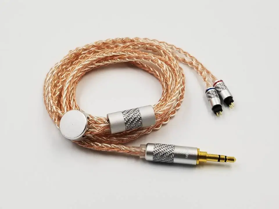 Penon CS819 OCC& посеребренный смешанный плетеный HiFi Audiophile IEM наушник кабель - Цвет: 2Pin 3.5mm Audio