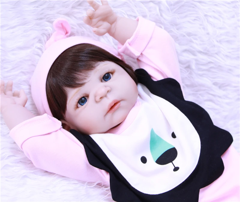 Кукла реборн силиконовая Реалистичная Спящая кукла 22 дюйма 55 см|bebe alive|full body silicone