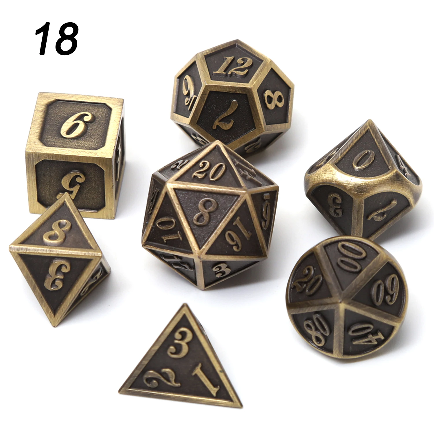 Chengshuo металлические кости dnd Набор кубиков rpg многогранные Твердые подземелья и дракон настольные игры цинковый сплав зеленый цифровой d& d кости 7 шт