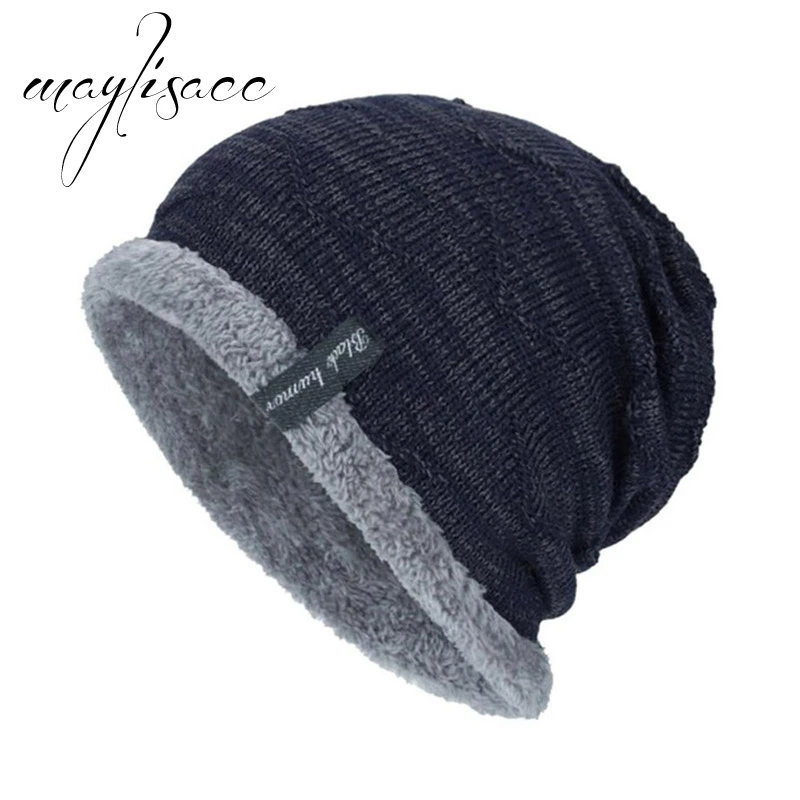 Maylisacc 5 цветов унисекс осень зима теплая трикотажная шапка Skullies шапочки Кепки для
