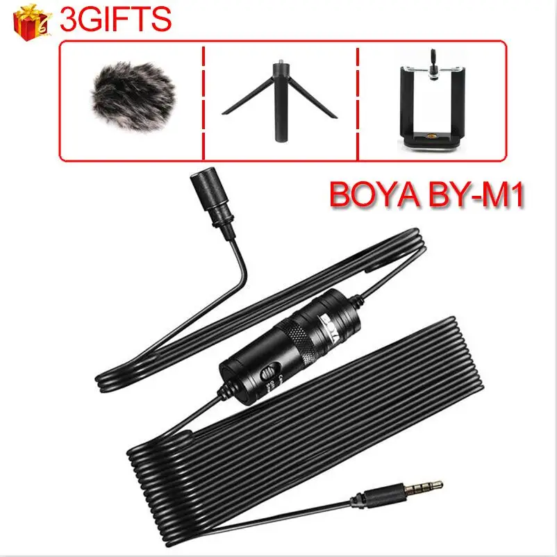 M1 with 3gifts BOYA MIC BY-DM200 для iPhone Lightning BY-DM100 с портом type-C для записи BY-M1 3,5 мм BY-M1DM двойной всенаправленный петличный - Цвет: M1 with 3gifts