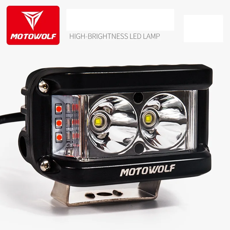 MOTOWOLF 12 v-72 v 25W Светодиодный точечный светильник мотоцикла ATV Лодка внедорожных Водонепроницаемый головной светильник с выключателем и кронштейн для Honda Yamaha