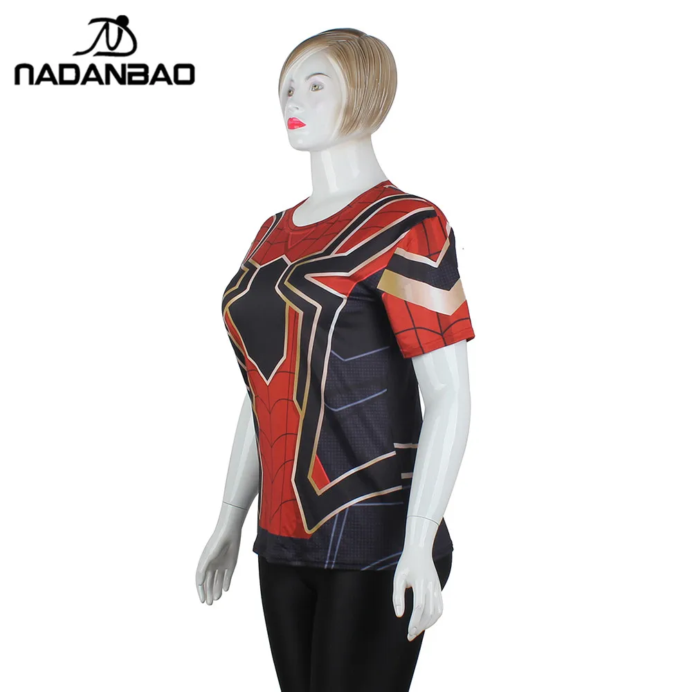 NADANBAO новый дизайн хип-хоп футболка Женская Паук 3D печать Броня крутой стиль |