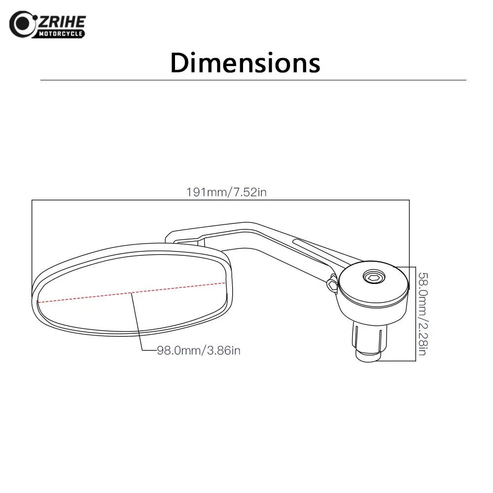 Черное зеркало заднего вида мотоцикла 22/24 мм ручки на руль для BMW S1000R F800R R1200GS ADVENTURE