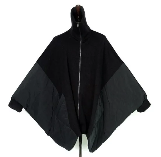 Korean Fashion Bat-Wing Sleeves Cotton Coat Black CT78 | Мужская одежда