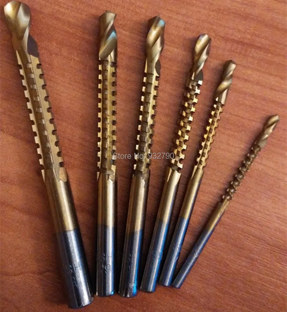 6 шт. сверло Ti деревообрабатывающее дерево металл пластик режущее отверстие пила