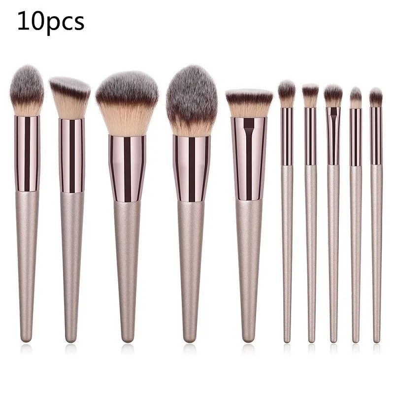 10pcs-1 3-10 шт. набор кистей для макияжа Пудра основа Румяна Тени для век брови консилер макияж кисти Красота pinceaux макияж комплект - Handle Color: 10pcs-1