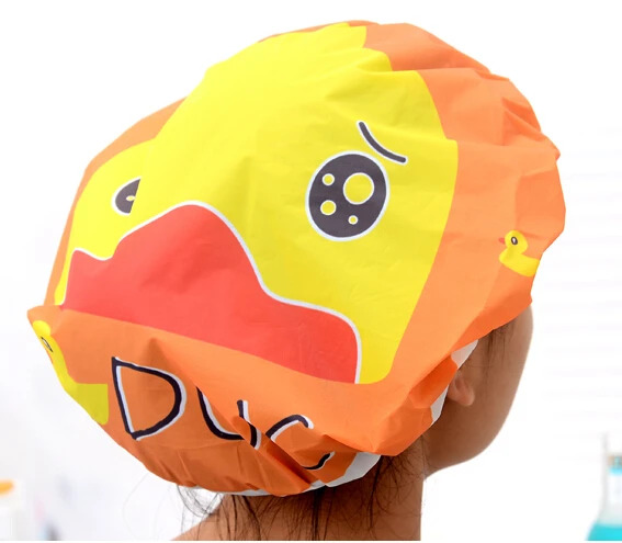 

12PCS/LOT Cute Cartoon Shower Cap Waterproof Lace Shower Caps Environmental Protection Lace Elastic Hat Bath Cap